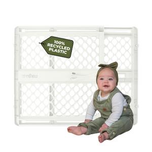 Toddleroo by North States - Renew 100% Recycled Plastic Baby Gate for Doorway; Sturdy for Indoor & Outdoor Use: Pressure Mounted, No Drill Gate; Made in USA; 26" to 42" Wide, 26" Tall; Pure White