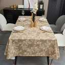 Pioggia Vinyl Tablecloth with Flannel Backing - Waterproof, Oil-Proof, Easy to Clean -Plastic Table Cloth - Perfect for Dining Tables, Kitchen Tables, Parties (Coffee Leaves, 5454 Inch Square)