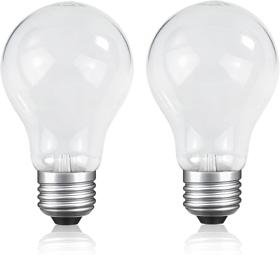 60 Watt Incandescent Light Bulbs, E26 A19 Stepless Dimming Light Bulbs 400lm, 2700K Soft Warm White, Vintage Clear Glass Incandescent Filament Bulb for Home (2 Pack)
