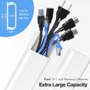 Delamu Cord Hider, 62.8in Cord Covers for 6-8 Wires on Wall, Cable Hider Cable Management, Wire Hiders for TV on Wall, Wire Covers for Cords, Cable Cover Wall, 4X L15.7 W2.36 H0.75in, White