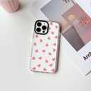 NITITOP Compatible with iPhone 16 Pro Case Cute Clear for Women Girls Pink Love Heart Pattern Ultra Slim with Bumper Protector Soft TPU Anti-Yellow Protective Cover - Pink Heart