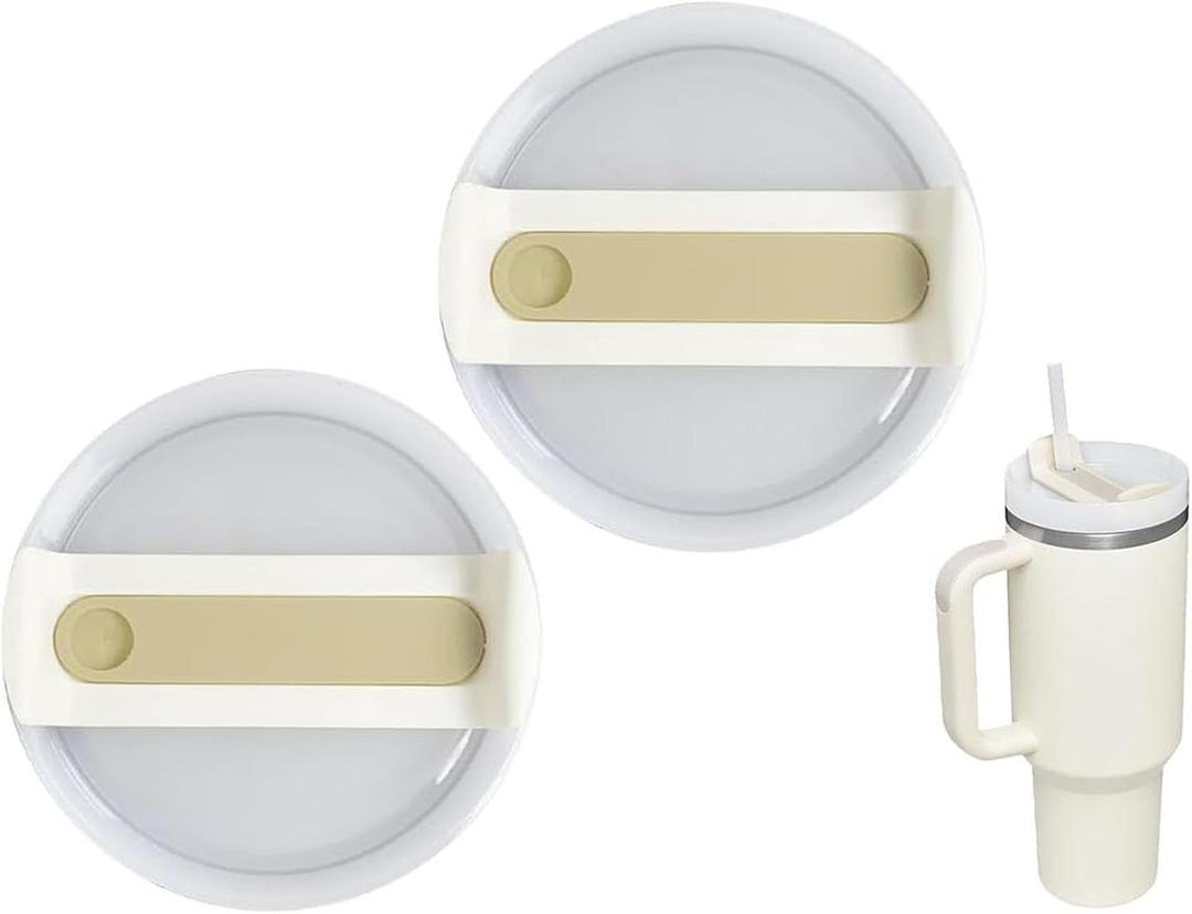 40oz Tumbler Lids Replacement for Stanley Cup,Replacement Spill Proof Splash Resistant Tumbler Lids Reusable Tumbler Cover for Stanley and More Coffee Mugs (Beige)