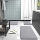 OLANLY Thick Memory Foam Bath Mat Rug 30x20, Extra Soft Absorbent Bathroom Rugs, Quick Dry Bath Mats, Non-Slip, Machine Washable Carpet for Bathroom, Tub and Shower, Home Decor Accessories, Grey
