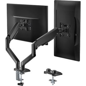 WALI Dual Monitor Stand for 17-32 inch Computer Screens, Dual Monitor Arms for 2 Monitors Holds up to 22 lbs, Height Adjustable Gas Spring Dual Monitors Mount, VESA 75x75/100x100mm (GSMP002N), Black