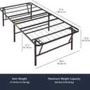 Amazon Basics Foldable Metal Platform Bed Frame, Noise-Free Mattress Foundation with Tool-Free Assembly, 18 Inches High, Sturdy Steel Frame, No Box Spring Needed, Twin Size, Black