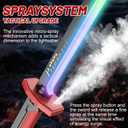 LED Light Up Sword 31.5", Neon Spark Blade 7-Color Glow with Sound Effects & Fog Mist, USB-C Rechargeable, Anime Cosplay Prop for Rave Party & Display, Kids & Adults (Black)