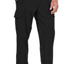 baleaf Men's Hiking Pants Water Resistant Cargo Quick Dry Travel Elastic Waist with Zip Pockets UPF 50+ for Work Running (Large, Black)