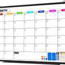 Dry Erase Calendar Whiteboard for Wall 36" x 24", Magnetic Monthly White Board Calendar Dry Erase with Tray, Black Aluminum Frame Bulletin Board for Office Home and School