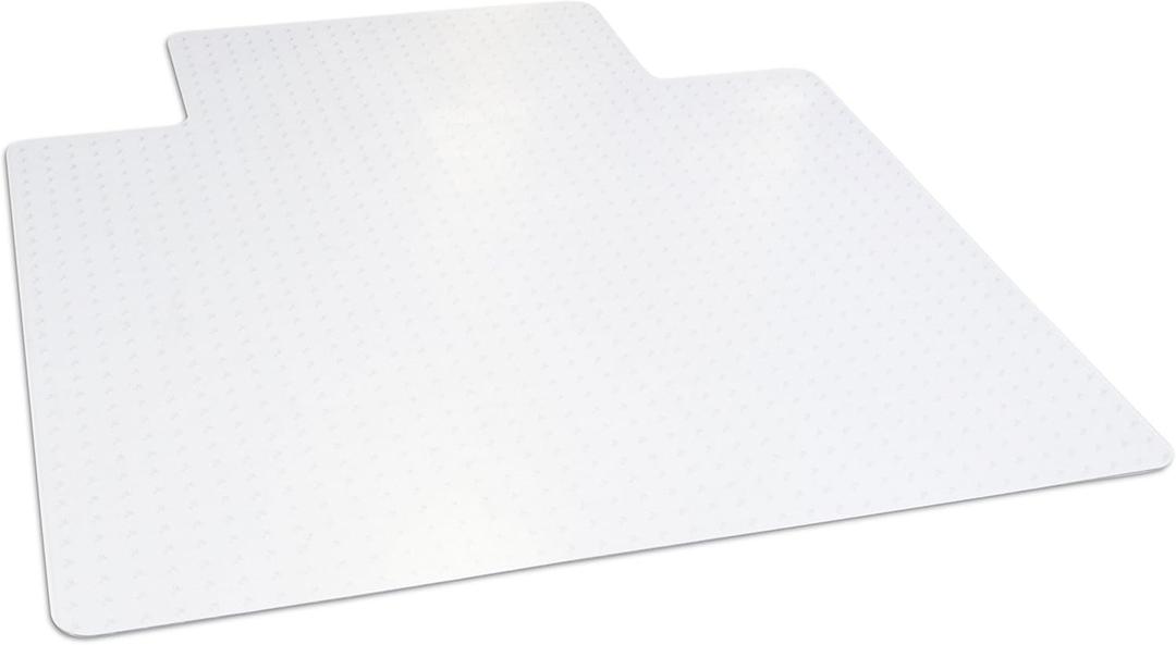 Dimex Office Chair Mat for LowPile Carpet 45" x 53" Clear Desk Floor Protector with Lip, Smooth Glide PVC for Rolling Chairs, 45" X 53" X .11"