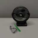 24000mAh Clip on Fan for Golf Cart - 8-inch Portable Rechargeable Fans - Max Up to 150Hrs Work Time - Battery Operated Fan with LED, Remote, Timers, Hook for Office, Desk, Camping, Tent, Treadmill (Black)