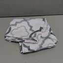 Moroccan Geo Valance for Windows of Kitchen Bedroom, Geometric Quatrefoil Trellis Printed Room Darkening Rod Pocket Short Valance Gray and White Window Curtains Valances 52" X 14", Gray (Grey)