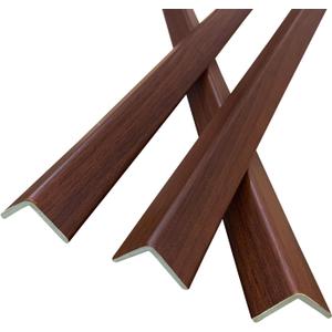 6 PCS 45" Wall Corner Protector Trim Borders for Wall Walnut Wood Grain Wall Edge Strip Crown Molding Trim Door and Window Frames Mirror Trim Backsplash Tile Edge