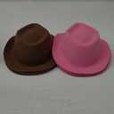 Haysandy 12 Pieces Western Cowboy Hat, Felt Cowboy Themed Party Hats For Kids Costume Party(Brown, Pink)