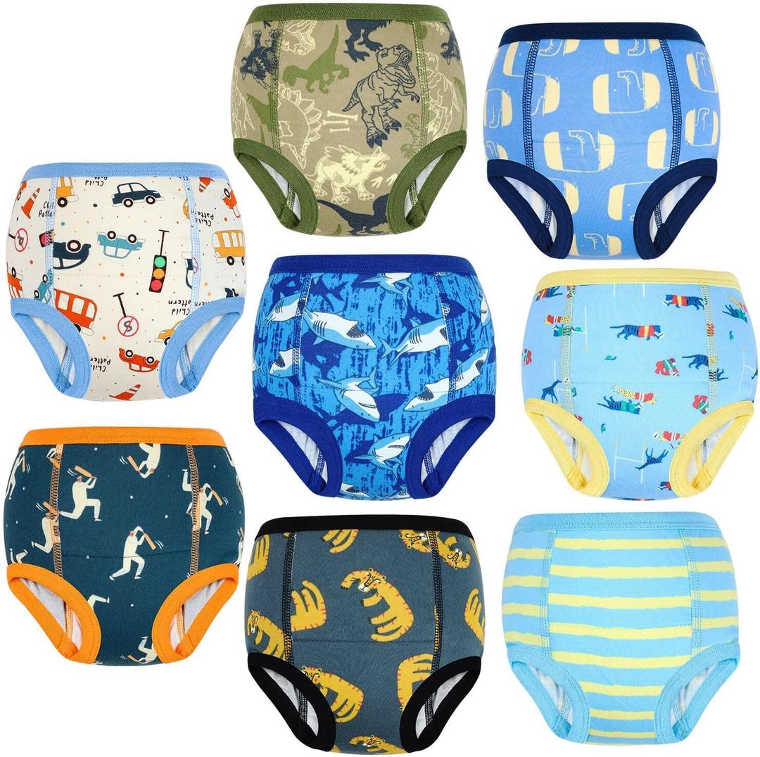 MooMoo Baby Training Underwear for Boys and Girls 8 Packs Absorbent Toddler Training Pants for Girs 2T-7T (4T)
