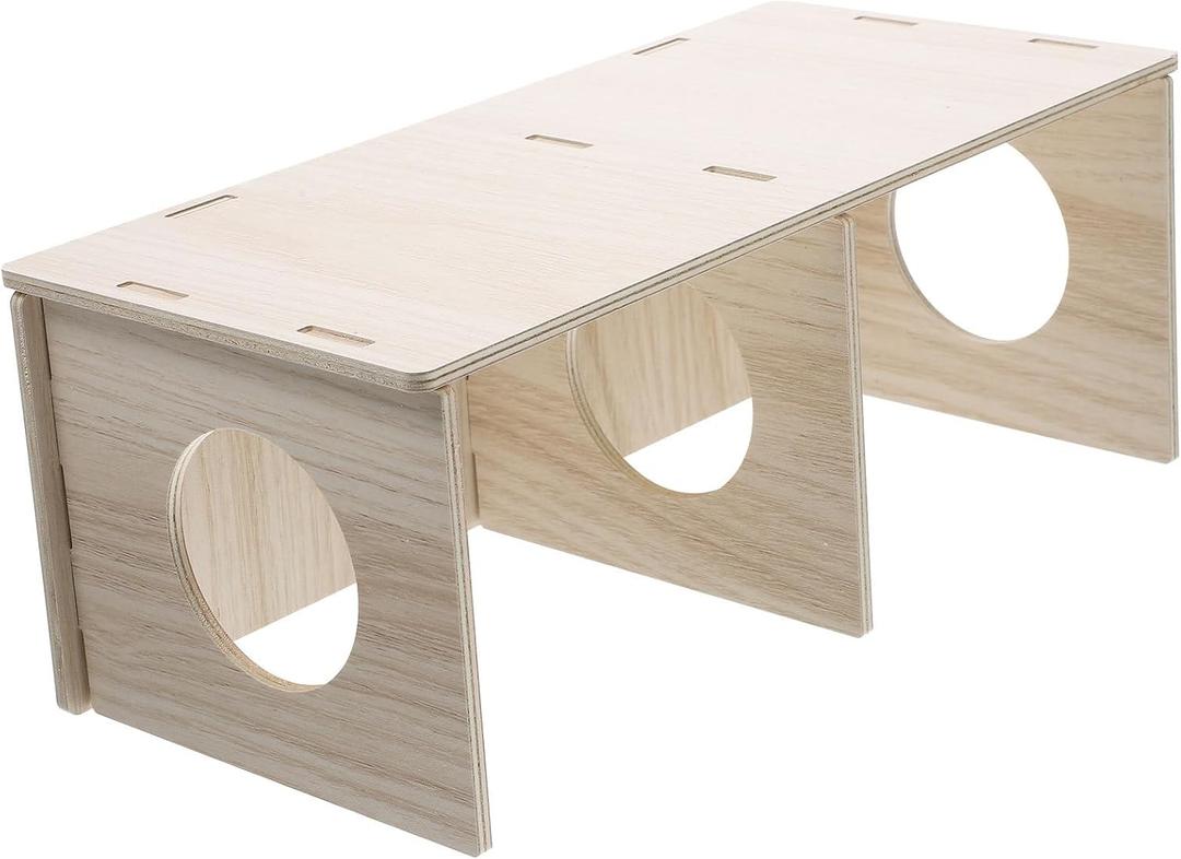 Baluue Hamster Solid Wood Hideout House Multi-Purpose Small Pet Cabin for Sleeping and Chewing Safe Hideaway for Hamsters Mice and Small Animals 11X5X4.3 Inches