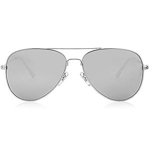 SOJOS Classic Aviator Polarized Sunglasses for Men Women Vintage Retro Style,Silver/Silver,62mm