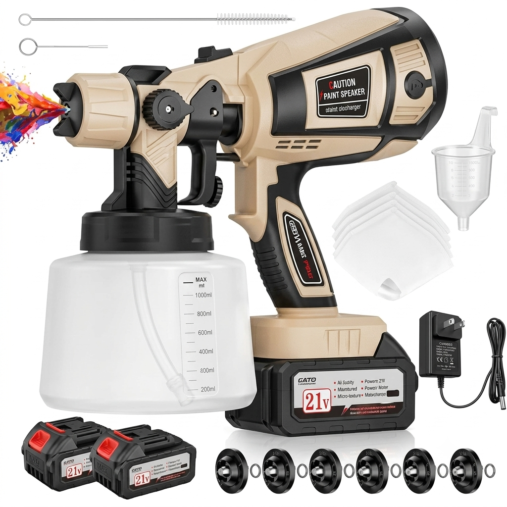 Electric Paint Sprayer Easy to Clean,Adjustable Spray Modesfor Home Renovation and Car Painting