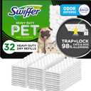Swiffer Sweeper Pet, Heavy Duty Dry Sweeping Cloth Refills with Febreze Odor Defense, Floor Cleaning, 32 Count