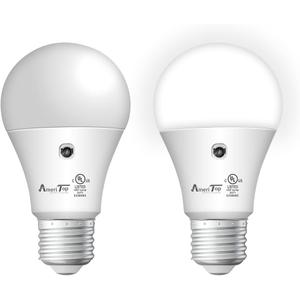 AmeriTop Dusk to Dawn Light Bulb- 2 Pack, A19 LED Sensor Light Bulbs; UL Listed, Automatic On/Off, 800 Lumen, 10W(60 Watt Equivalent), E26 Base, Indoor/Outdoor Lighting Bulb (5000K Daylight)