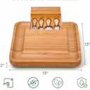 Dynamic Gear Bamboo Charcuterie Cheese Board Set with Knives - Low Maintenance Surface - Perfect for Wine and Cheese Nights - Sleek and Minimal Design - 13x13x2 inches - Dark Brown