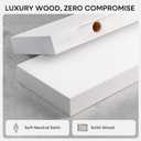 Homeforia White Floating Shelves 24 inch, High End Solid Real Wood 24inch Bathroom Floating Shelf for Wall Mounted, White Wooden 24in Floating Shelves, Heavy Duty Bracket, 24 X 6.5 X 1.75 in, Set of 2