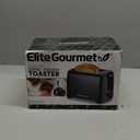 Elite Gourmet 2-Slice Cool Touch Toaster  6 Browning Levels, Extra Wide 1.25 Slots for Bagels & Thick Bread, Cancel Function, Compact, ETL Certified, Black