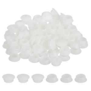 MECCANIXITY 250Pcs Plastic Hole Plugs, 5/8" x 1/4"(DxH) Hole Cover Tubing End Cap for Round Holes(12mm), Cabinet Furniture Cupboard Shelves, Clear White