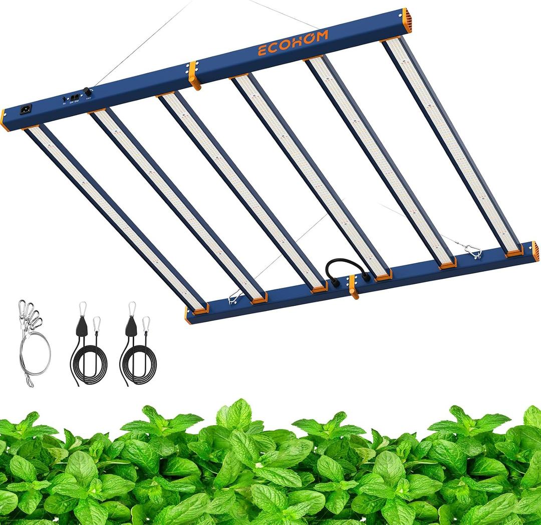 ECOHOM 720W LED Grow Light, Full Spectrum Dimmable Daisy Chain, Pro Bar Style for 5x5ft Grow Tent, Foldable & Hanging Growing Lamp for Indoor Plants Seedlings, Veg and Bloom