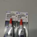 2 x GH1200 Ceramic Glue Repair with Brush Applicator & Nozzle (20 g), Waterproof, Clear, Smooth. Fast Drying, Ceramic Glue for Pottery, Dishes, Mugs & More