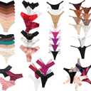 Women's Underwear Variety Pack Panties, Kinds of T-Back G-String Thongs, Lacy Briefs Hipsters Bikinis Undies Assorted Size S