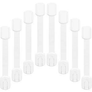 4 x 8-pack Child Safety Cabinet Locks, Child-proof Cabinet Locks with 3M Adhesive, No Drilling Required, Multipurpose Baby-proof Cabinet Locks For Drawers, Fridge, Cabinets, Toilet Seat and More