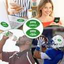 Eersida 100 Pcs Mental Health Awareness Items Bulk Green Mini Football Textured Rough Strips Football Stickers for Fundraiser Gifts