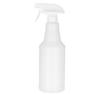Clear Spray Bottle - 32 Oz., Adjustable Spray, Dilution Scale, Model# P-32