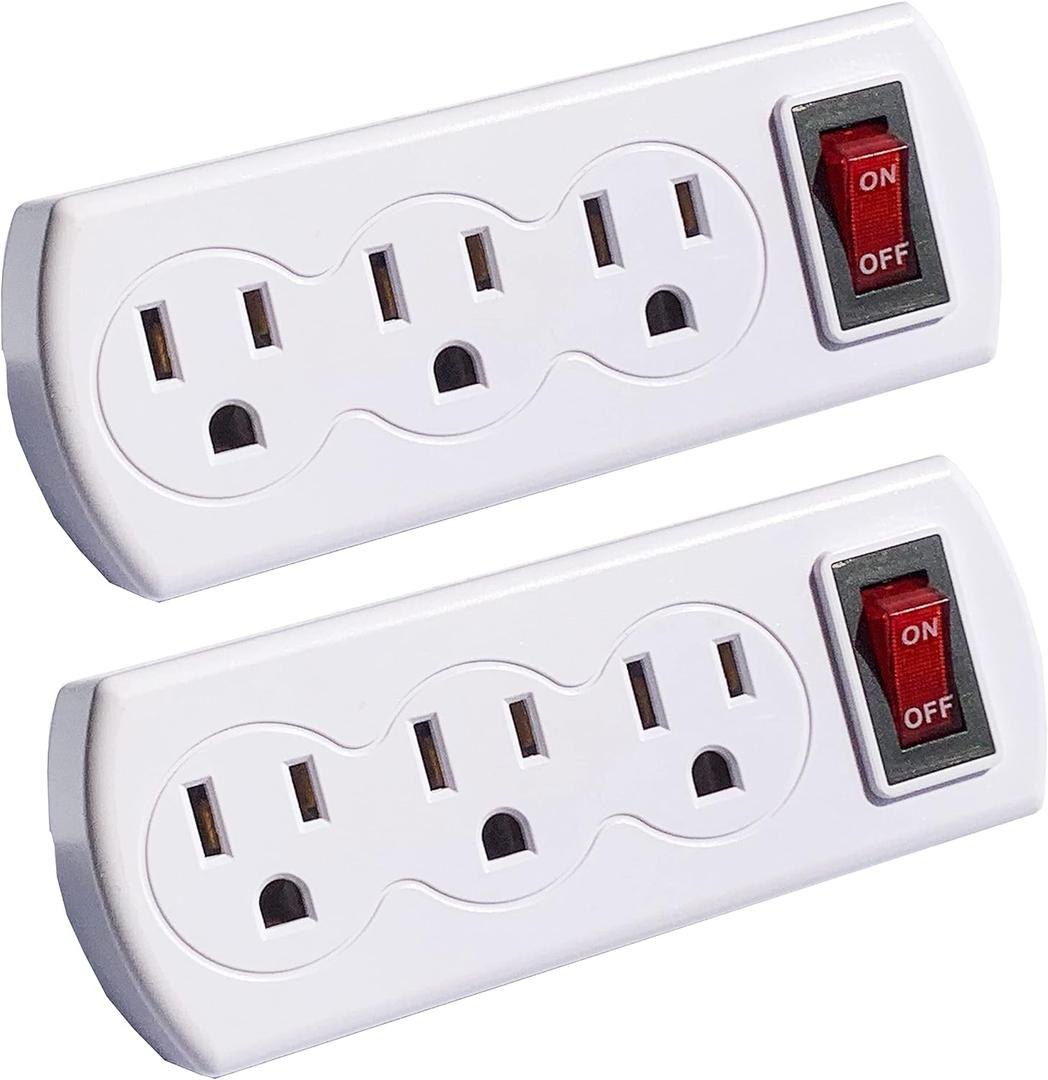 2 Pack 3 Prong Outlet Switch Power Wall Tap Adapter Triple Mini Multi Plug with Switch On/Off ETL Listed AC Grounded Outlet Energy Saving for Home Office Kitchen Indoor Use 2 Pack 3 Prong Outlet Switch Power Wall Tap Adapter Triple Mini Multi Plug with Switch On/Off ETL Listed AC Grounded Outlet Energy Saving for Home Office Kitchen Indoor Use