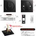 Square Door Hardware - Sliding Pocket Door Lock with Key, Flush Latch for Bed/Bath, Matte Black, 2-3/8" Backset