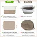 Mkono Woven Storage Basket, Cube Cotton Rope Basket for Shelves, Clothes, Toys, Towels, Books, Rectangle Bin with Handles for Organizing, Decorative Gift, 13'' x 10'' x 9'', Brown and White (1 Pack)