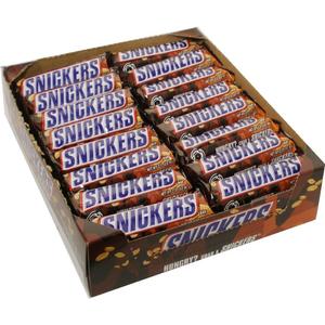 Snickers Single Bar Chocolate Candy, 48 bars of 1.86oz each. (EXP 10/01/26)