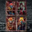 Patelai 2 Pcs Scary Halloween Ghost Curtain Halloween Window Silhouette Decoration Horror Window Door Cover Spooky Poster Screen for Indoor Outdoor Party Decor (Bloody Clown)