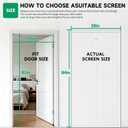 HOFUDON Upgraded Magnetic Screen Door Mesh, Full Strip Magnets, Heavy Duty Fiberglass Mesh, Door Screen Magnetic Closure for Single Door Size 36 x 82 Inch, Screen Door Size 38 x 84 Inch White