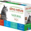 Almo Nature: HQS Natural Cat Pack 2 - (12) 2.47oz Can, Adult Cat Wet Canned Food - 3 Each: Atlantic Tuna, Mackerel, Trout & Tuna, Chicken & Shrimp