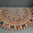 Semi Round Boho Bathmat Sun and Moon Fun Bath Mat Non Slip Washable Bathroom Decor Half Circle Bohemian Home Floor Doormat Semicircle Indoor Rug (Boho Eye, Short Pile)