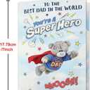 6 x Fathers Day Cards Gift for Dad, Super Dad Card for Dad Daddy, Father's Day Card Gifts from Son Daughter kids, Dads Day Gifts, Fathers Day Card