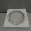 FNTSTICGOODS Travertine Decorative Bowl - 7.8 Diameter & 2 Height - Key Bowl for Entryway Table - Organic Modern Centerpiece - White/Gray
