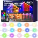 JZVGEN Permanent Outdoor Light for House,100ft RGB Outdoor Light with 50 LED Lights,IP67 Waterproof, with Remote Control for All Holiday Decor Decorations Lights