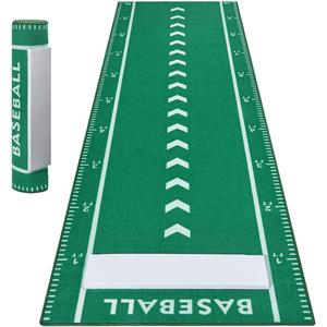 Softball Pitching Mat 10 x 3FT Baseball Batting Mat Non-Slip, Wear Resistant Portable Youth Softball Hitting Mat, Throwing Training Pad with Ruler