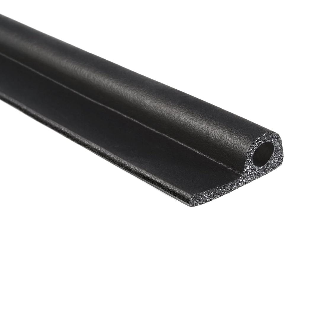 TRIM-LOK P-Shaped Rubber Seal with High Tack Tape, 0.5-Inch Height, 1.25-Inch Width, 25-Foot Length, EPDM Foam Weather Stripping for Door Frame, Window Insulation, Cars, Trucks, RVs, and Boats