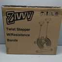 Stepper Machine with Resistance Bands, Mini Stepper with 300LBS Weight Capacity, Twist Stepper for Full Body Workout, Adjustable Step Height, Smooth and Quiet, Step Machine for Men Women