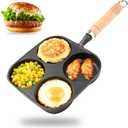 4 hole egg pan，cast iron egg pan，egg poacher pan nonstick 4 eggs，omelette pan Suitable for making breakfast/frying eggs/frying bread
