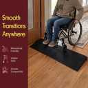 Pyle Rubber Threshold Ramp | 0.6 Inch Non-Slip Portable Wheelchair Ramp with Adhesive Tape | Heavy-Duty Doorway Ramp for Scooters, Strollers, Bathrooms | Weather-Resistant Design with 2000 lb Capacity