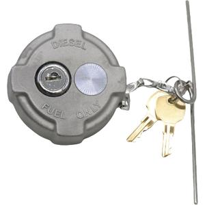 2 3/8" Locking Diesel Fuel Cap Compatible with 2002 and Up Freightliner M2 Small Semi Box Trucks, With Rubber Seal Ring Safety Chain and 2 Keys, Replace# FTA-C-13